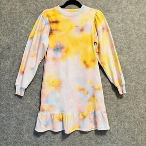 Marie Oliver Dress Womens Size XS Multicolor Tie Dye Pima Cotton Ruffle Hem
